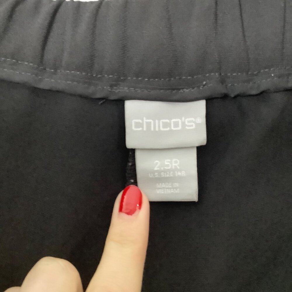 Chico's Cropped Pants‎ Women Sz 2.5 US 14 Regular Black Business Career Workwear - Picture 3 of 5